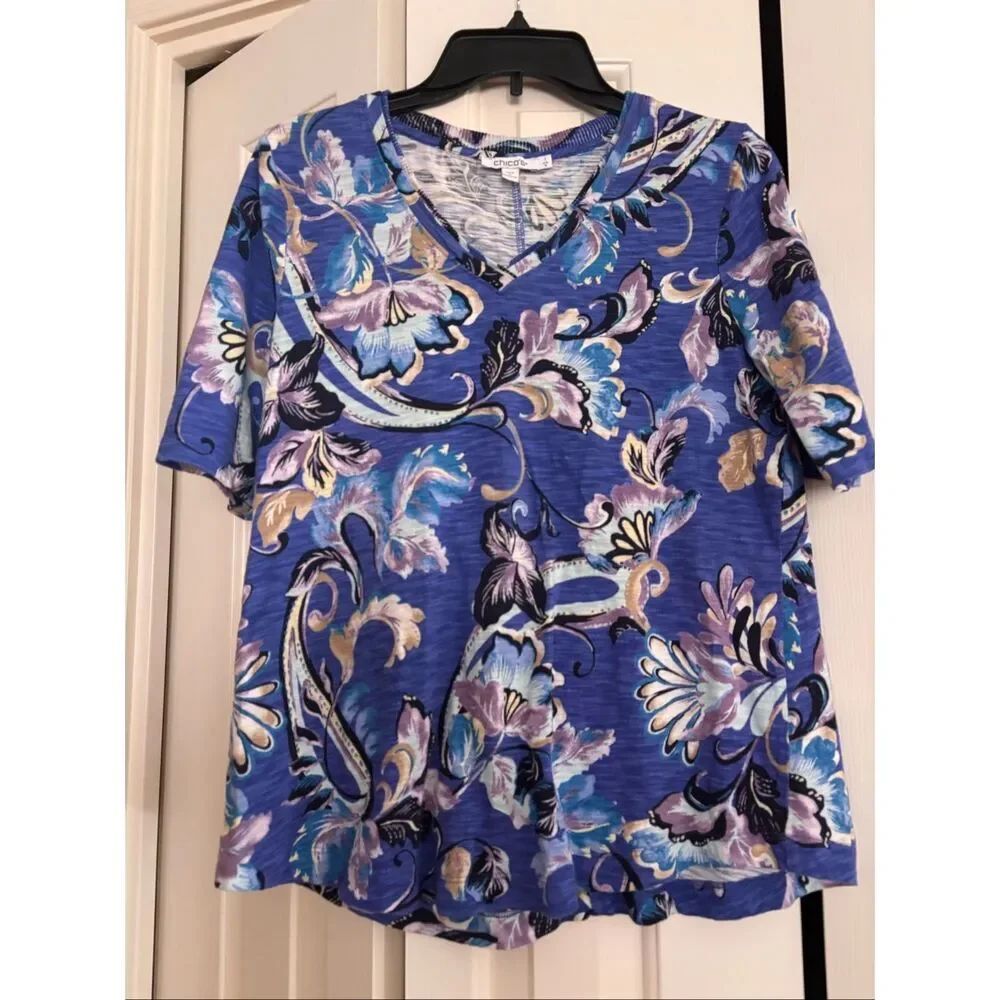 Chico’s Paisley Slub Tee Shirt